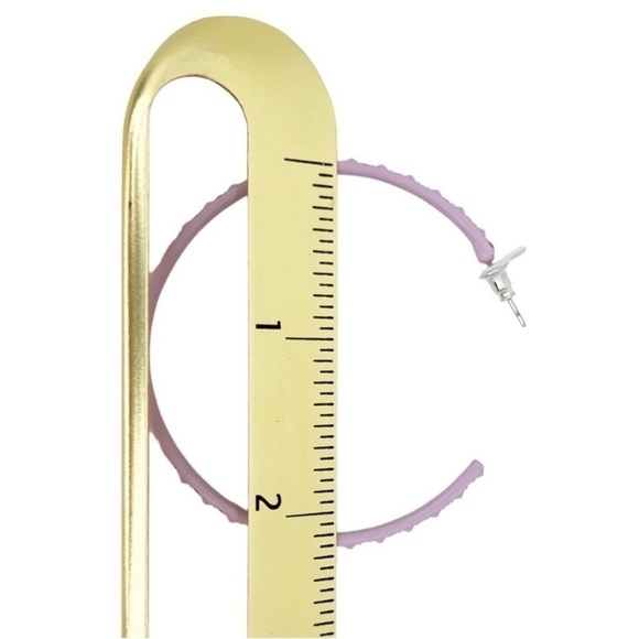 Kendra Scott Val Hoop Earrings Lilac Matte Iridescent Crystal Lavender New NWT - Picture 3 of 6